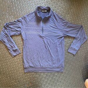 Travis Mathew Mens 1/4 Zip Long Sleeve Pullover Lightweight Sweatshirt Blue S